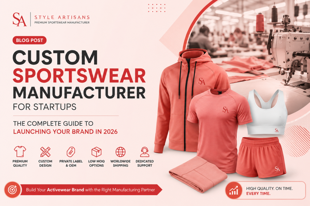 Custom Sportswear Manufacturer for Startups | Private Label Guide 2026 custom sportswear manufacturer for startups